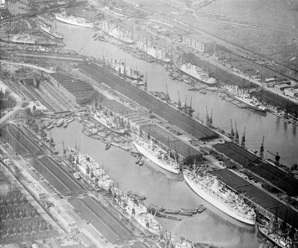 Detail of Aerial View of the King George V Dock by Corbis