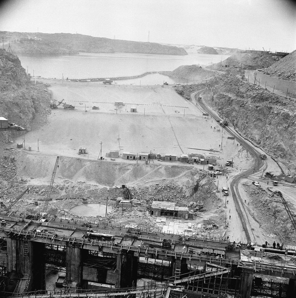 Detail of Aerial View of High Aswan Dam by Corbis