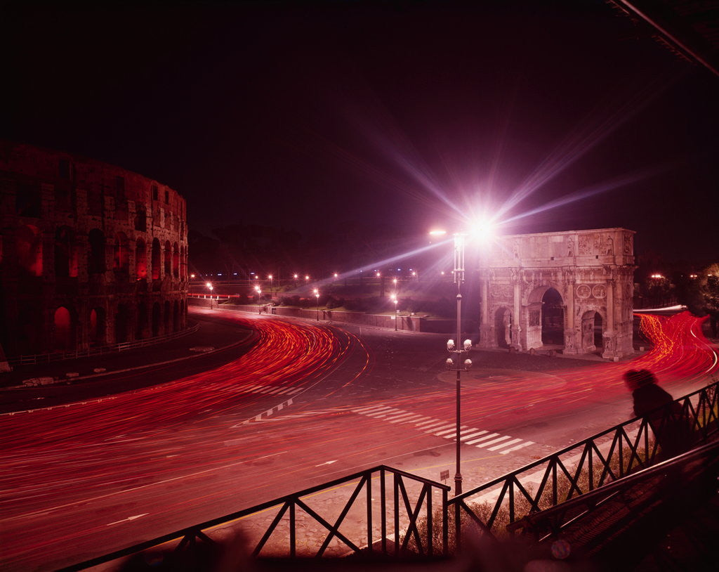 Detail of Roman Colosseum and Arch of Constantine by Corbis