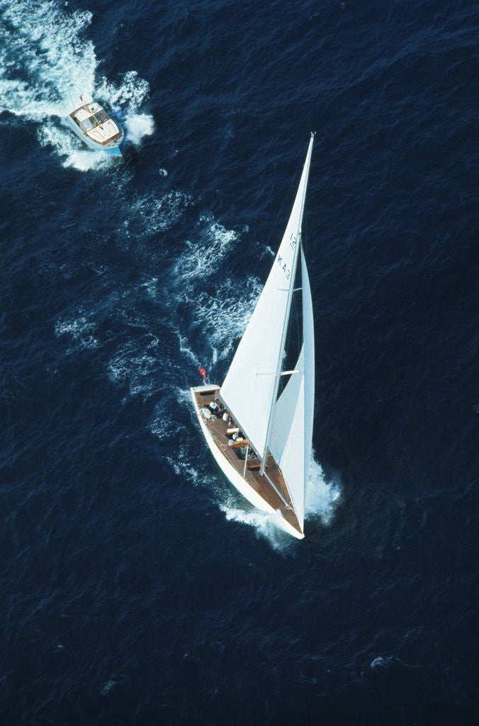 Detail of America's Cup Yacht Gretel II by Corbis