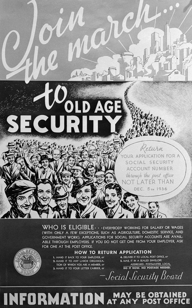 Detail of Social Security Information Poster by Corbis