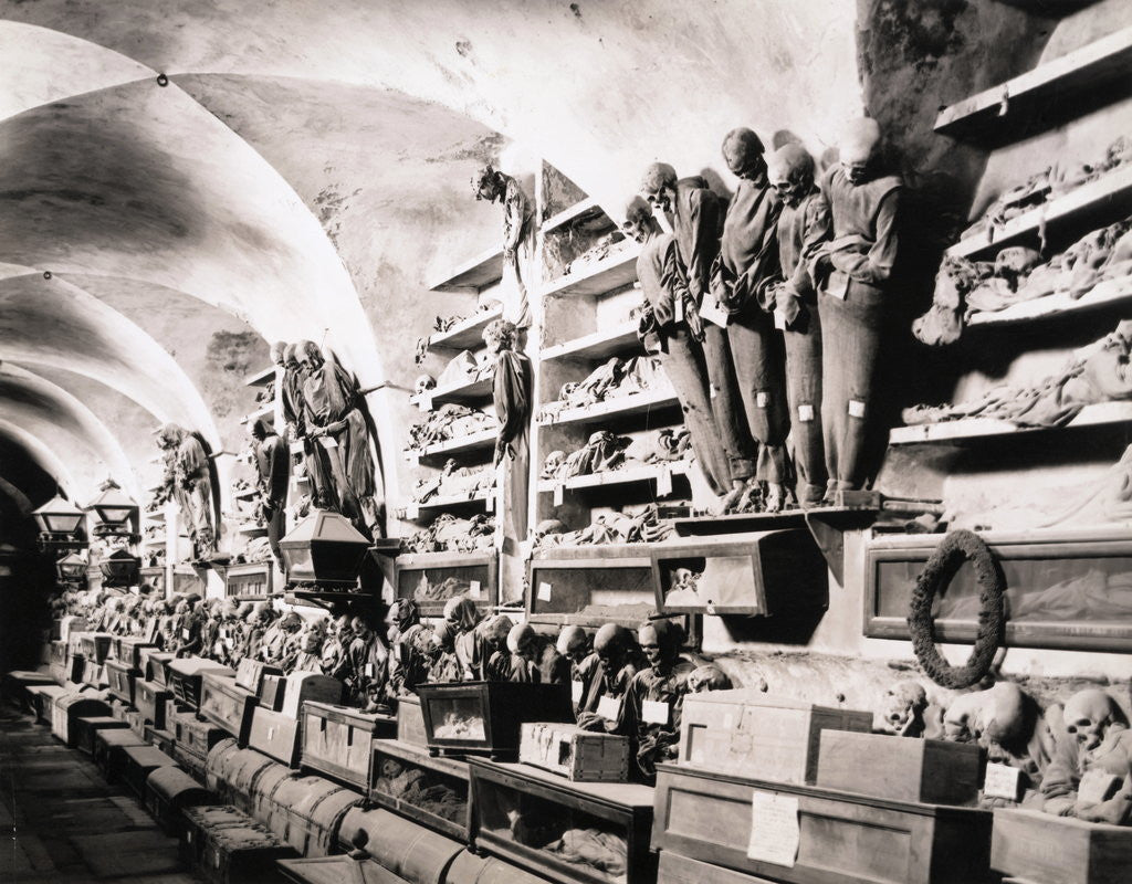 Detail of Catacombs of a Church by Corbis