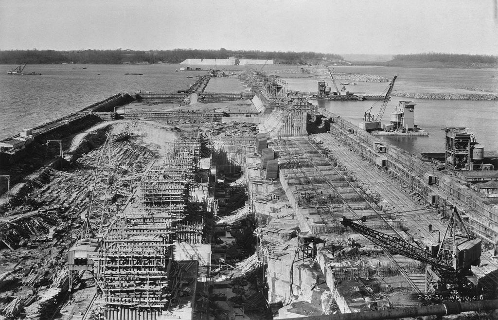 Detail of Aerial View of the TVA's Wheeler Dam Construction by Corbis