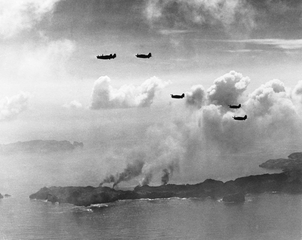 Detail of Fighter Jets Dropping Bombs by Corbis