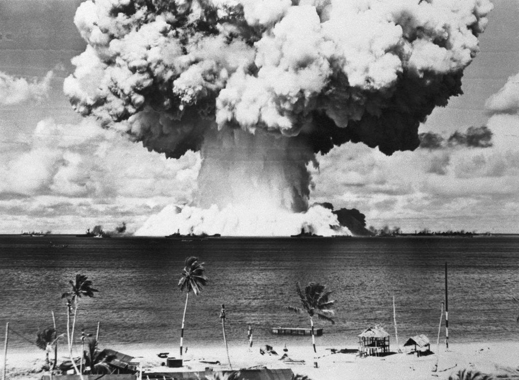 Detail of Mushroom Cloud over Bikini Atoll by Corbis