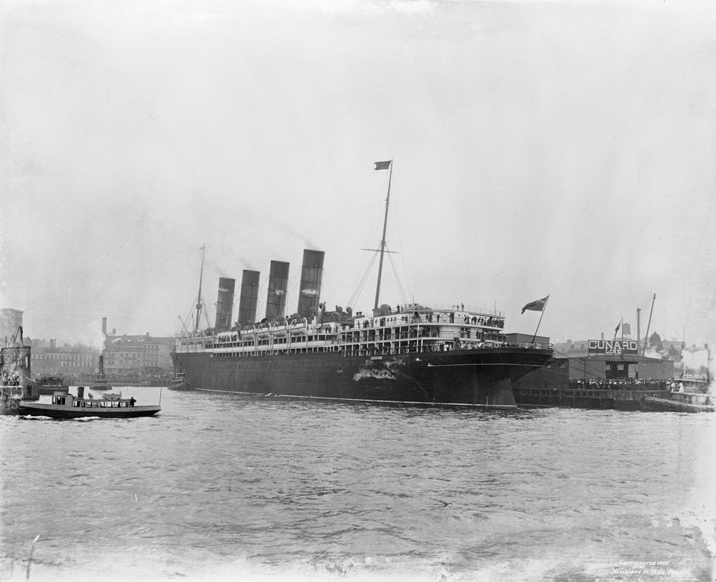 Detail of RMS Lusitania in New York Harbor by Corbis