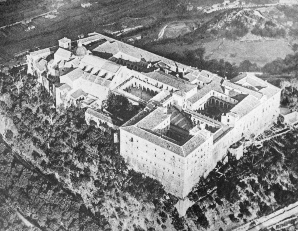 Detail of Monte Cassino Monastery in Italy by Corbis