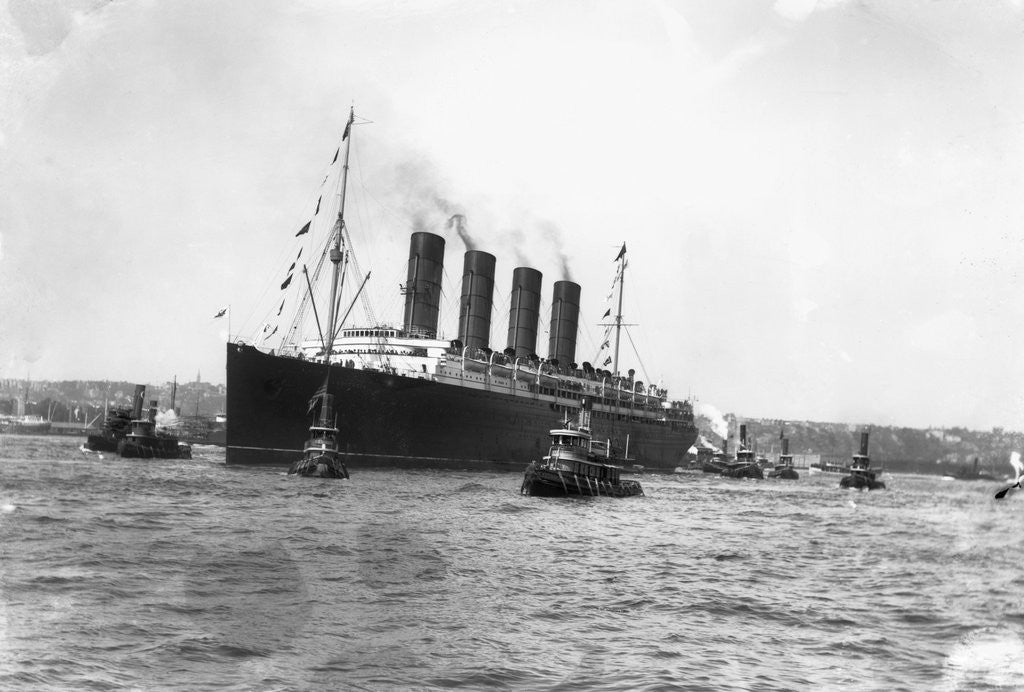 Detail of SS Lusitania by Corbis