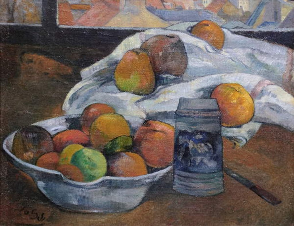 Detail of Bowl of Fruit and Tankard before a Window, c.1890 by Paul Gauguin