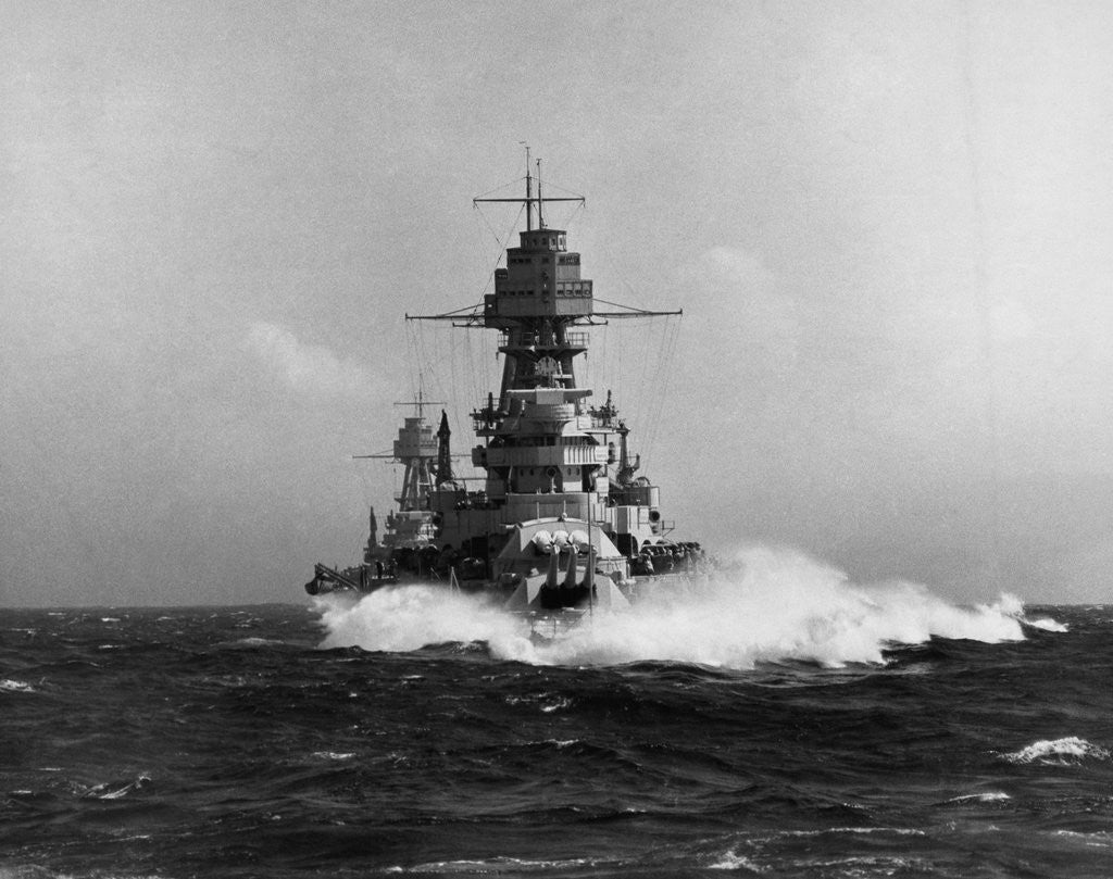 Detail of USS Arizona Battleship in Heavy Seas by Corbis