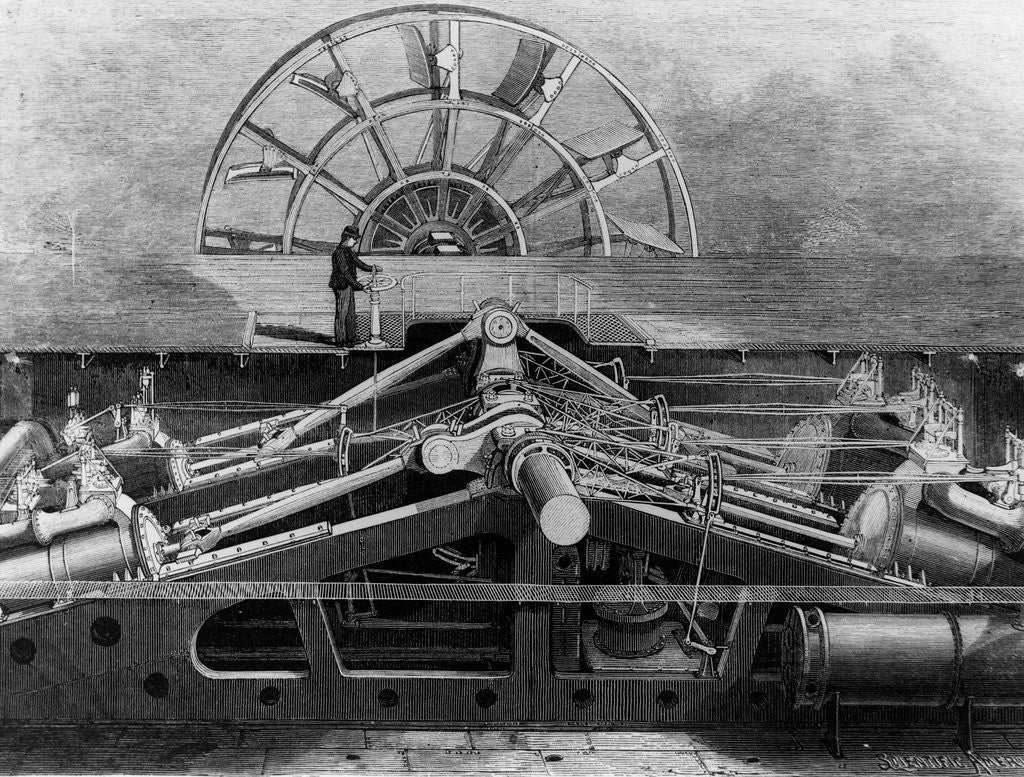 Detail of Illustration of a Steamship Engine by Corbis