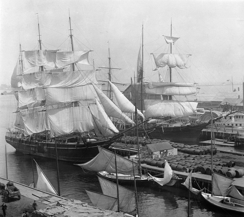 Detail of Ships Docked at Port by Corbis