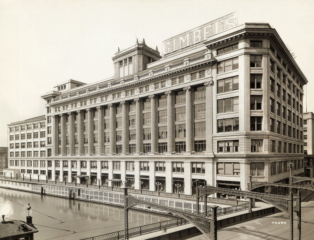 Detail of Exterior View of Gimbels Department Store by Corbis