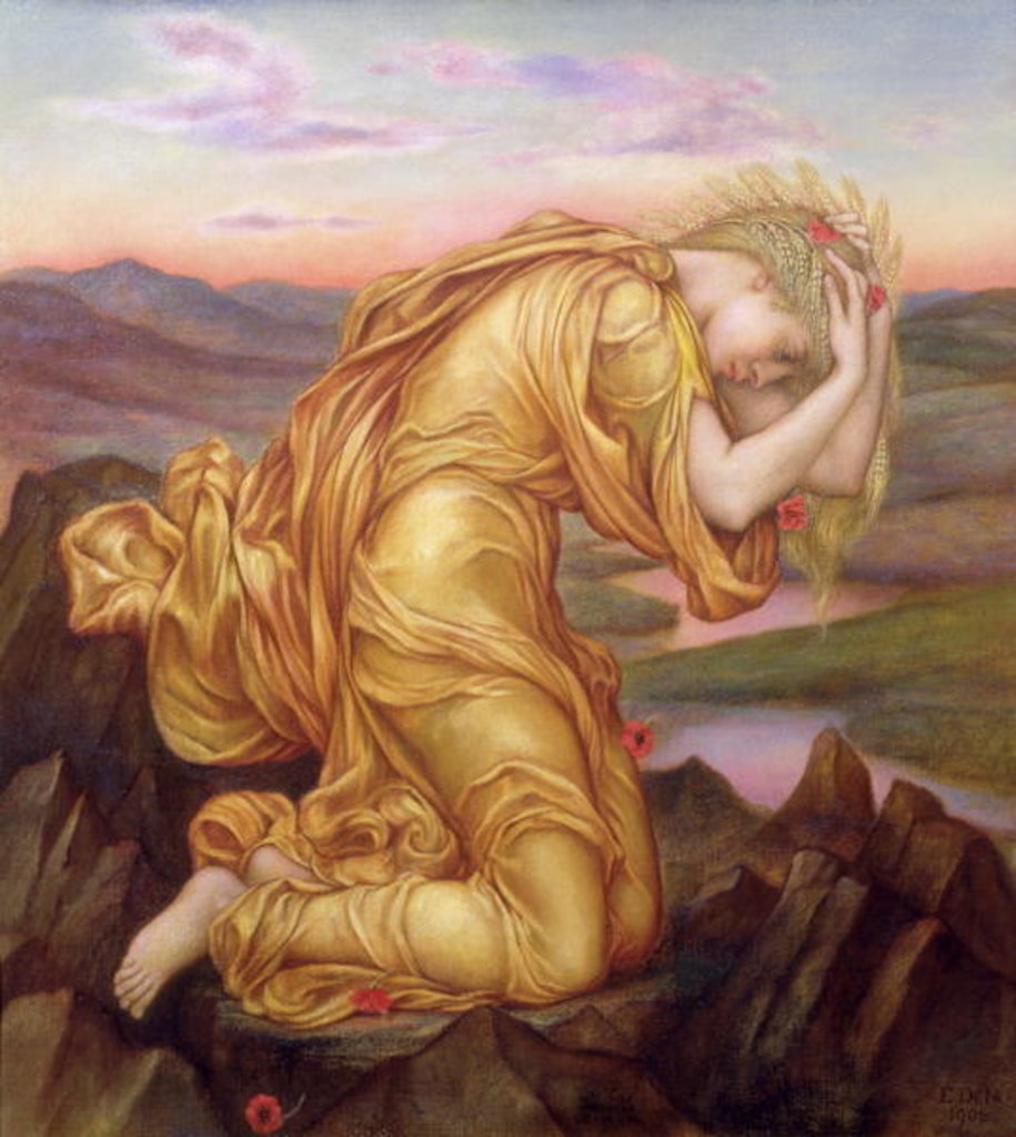 Detail of Demeter Mourning for Persephone, 1906 by Evelyn De Morgan