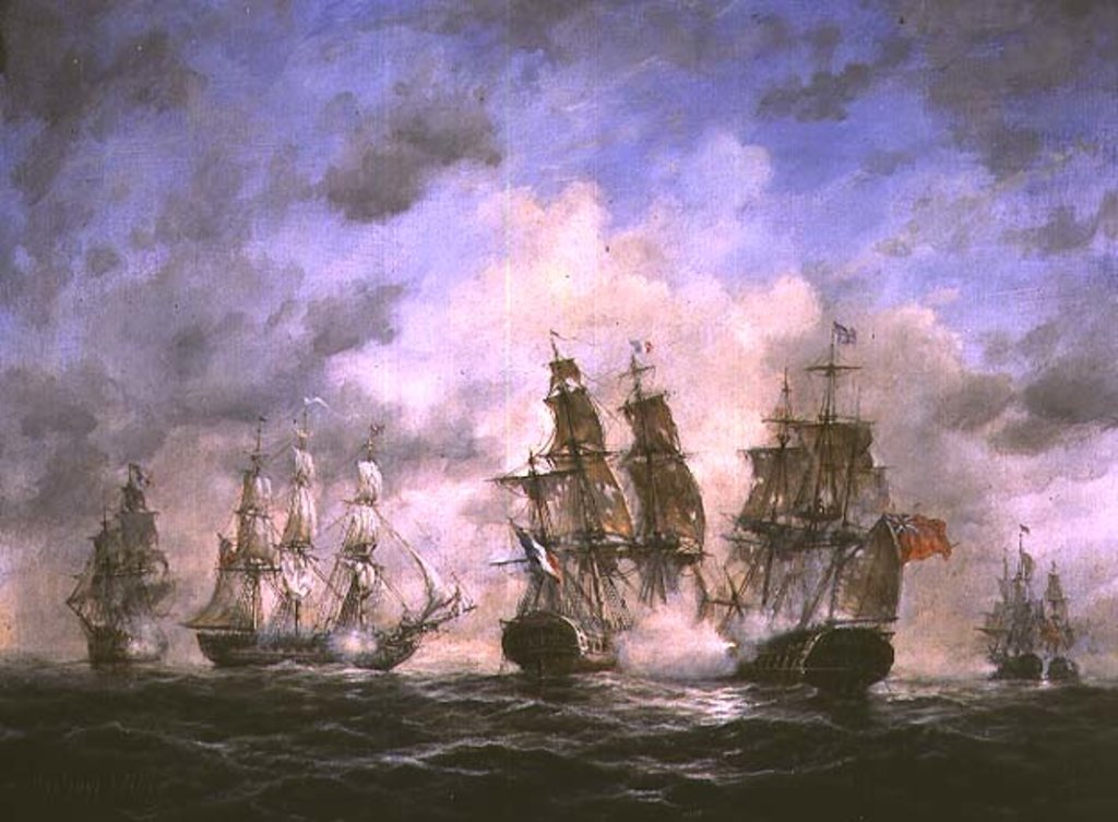 Detail of 19th Century Naval Engagement in Home Waters by Richard Willis