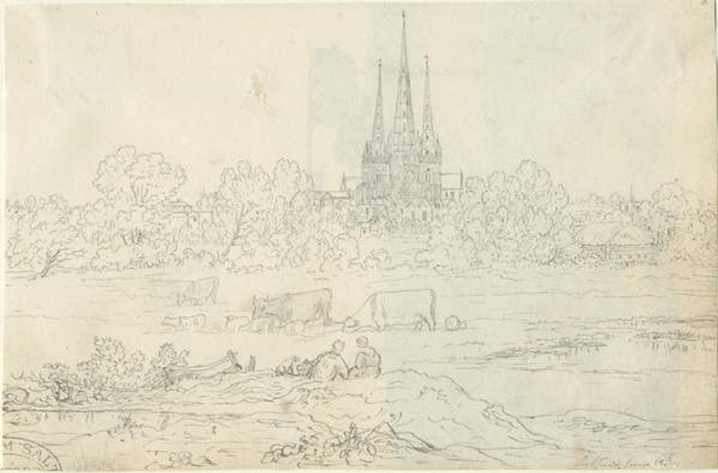 Detail of Lichfield Cathedral - East View by Henry Curzon Allport