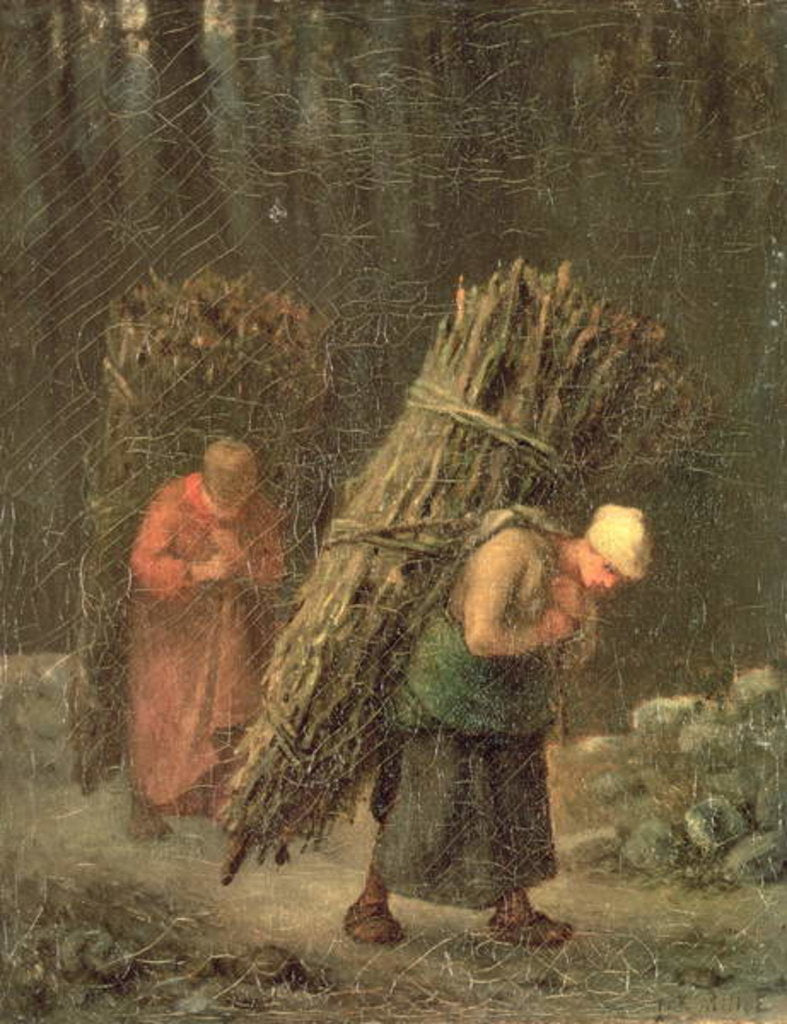 Detail of Peasant Women with Brushwood, c.1858 by Jean-Francois Millet