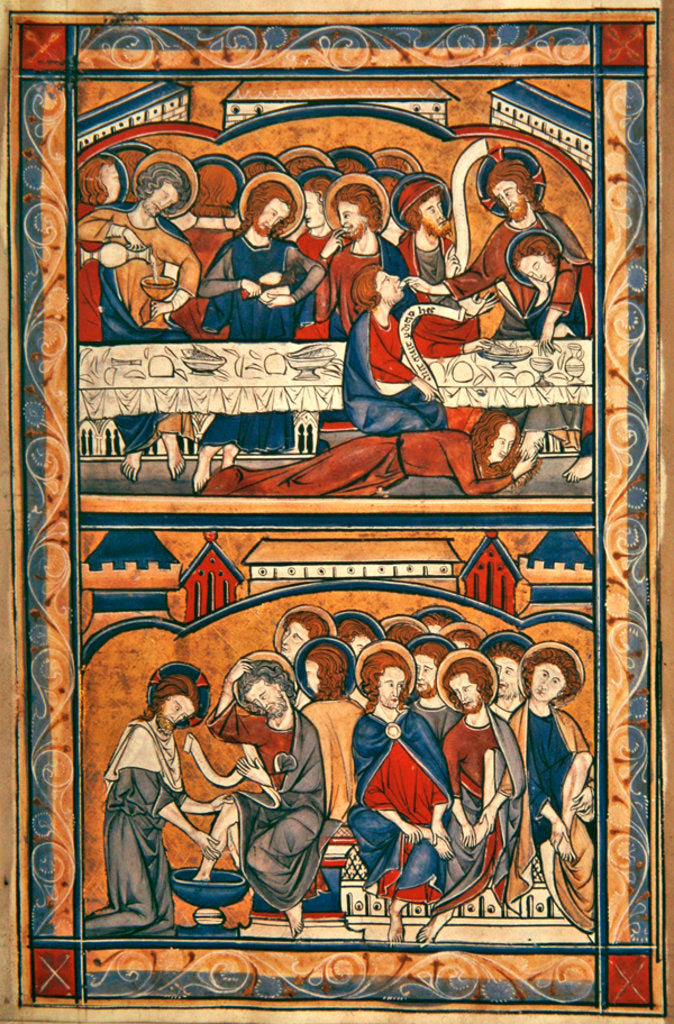 Detail of The Last Supper and the Washing of the Feet, c.1260 by French School