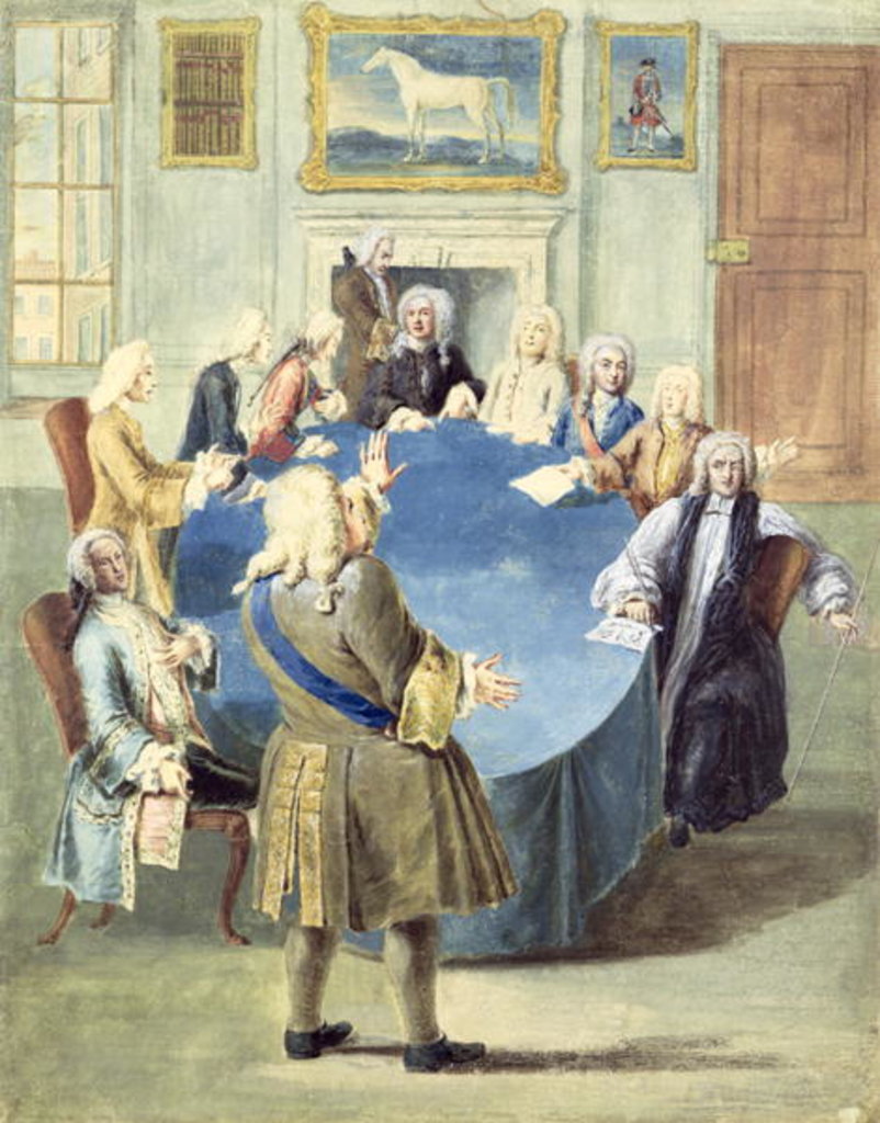 Detail of Sir Robert Walpole addressing his cabinet by Joseph Goupy