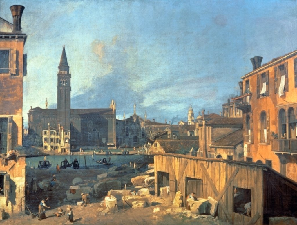 Detail of Venice: Campo San Vidal and Santa Maria della Carita 1727-28 by Canaletto