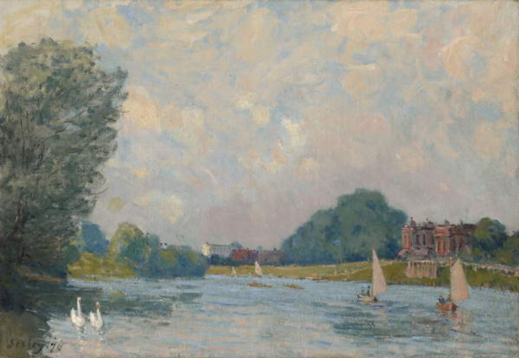 Detail of The Thames at Hampton Court, 1874 by Alfred Sisley