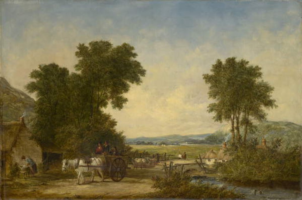 Detail of Wooded Country Landscape with Figures in a Cart, c.1855 by Alfred Vickers