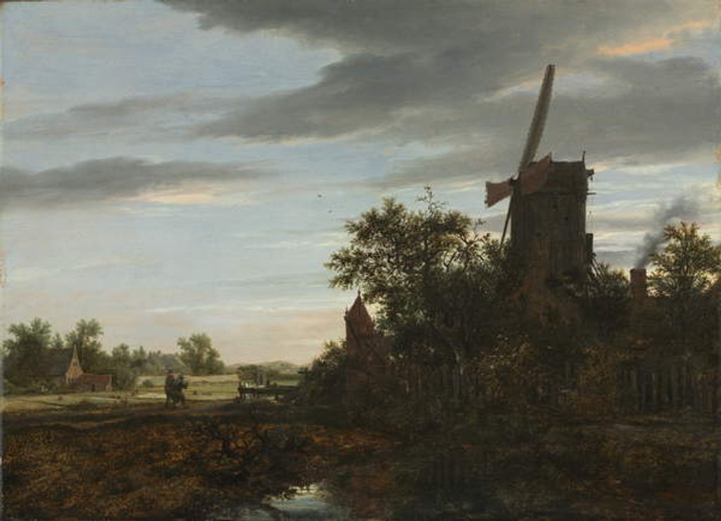 Detail of Landscape with a Windmill, 1646 by Jacob Isaaksz. or Isaacksz. van Ruisdael