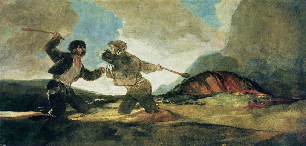 Detail of Duel with Clubs by Francisco Jose de Goya y Lucientes