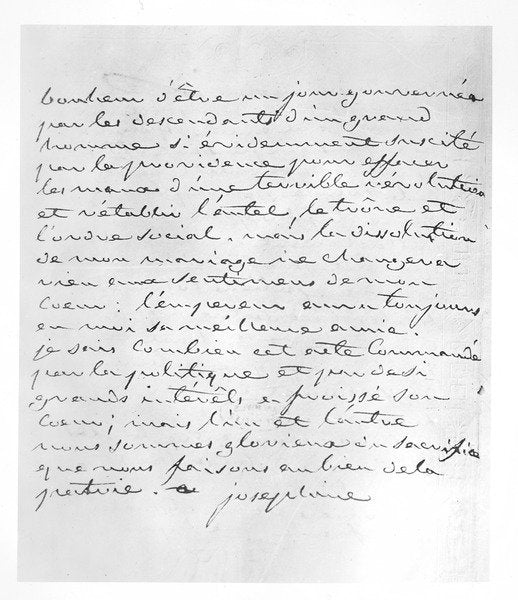 Detail of Letter from Empress Josephine giving her consent to the annulment of her marriage to Napoleon, 1809 by Josephine de Beauharnais