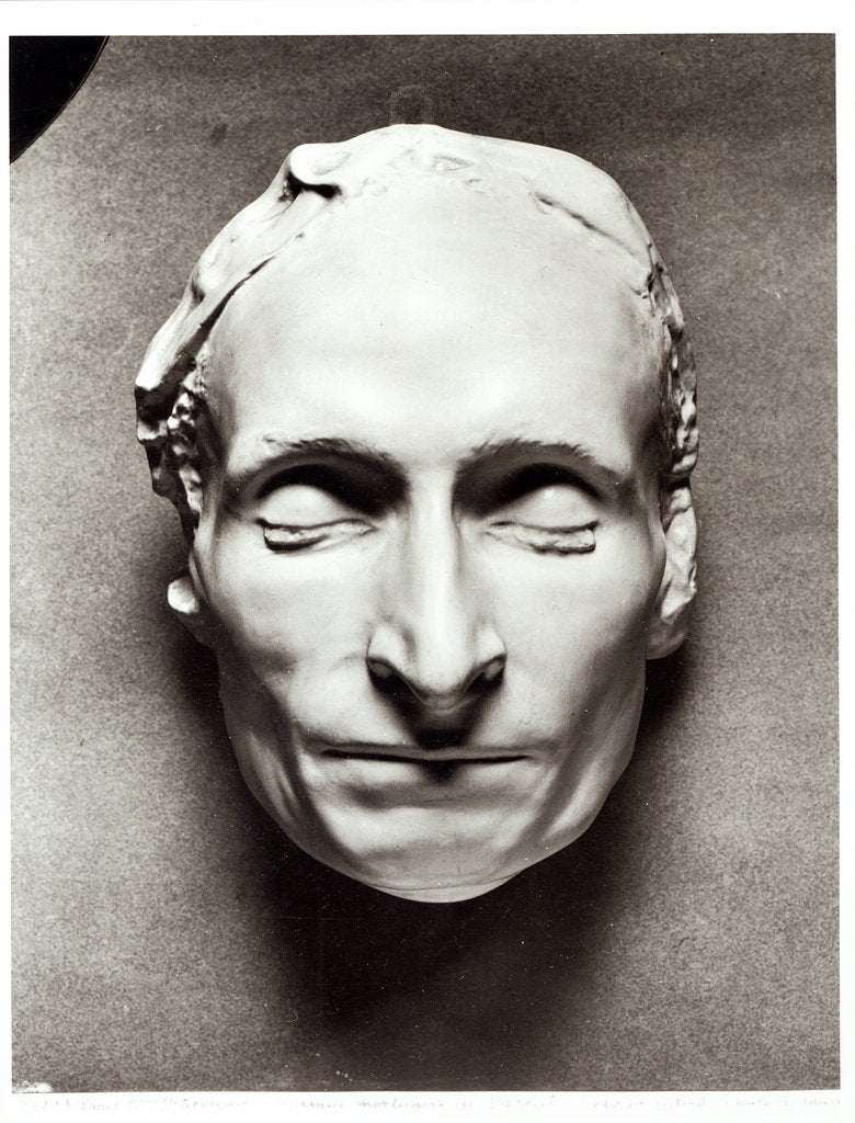 Detail of Death mask of Blaise Pascal 1662 by French School