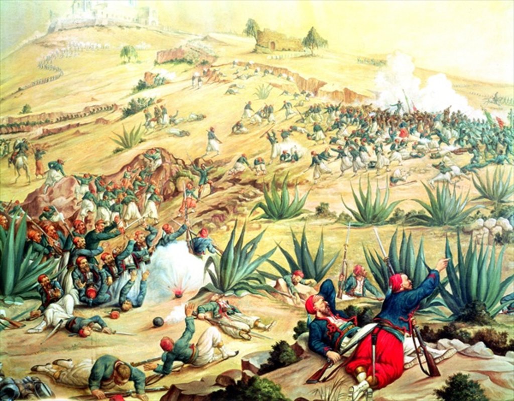 Detail of The Battle of Puebla, 5 May 1862 by Mexican School