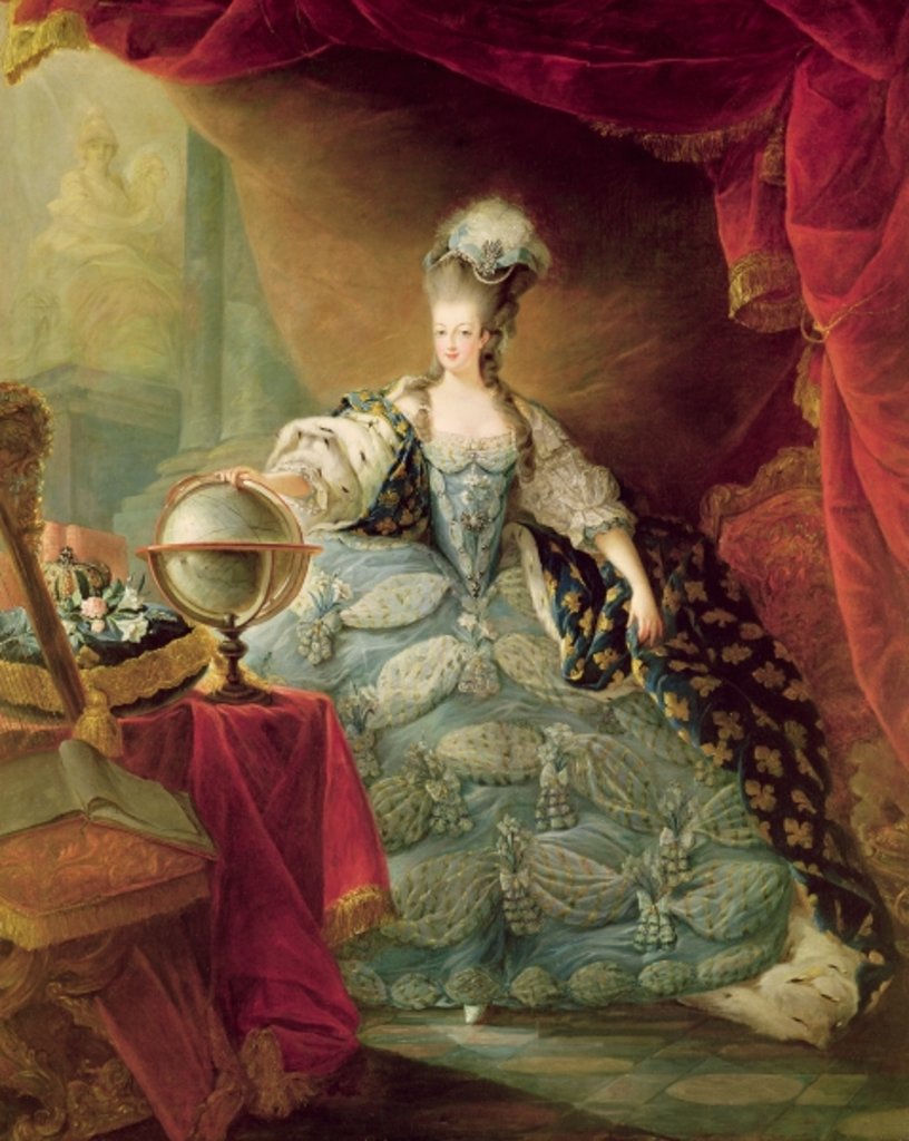 Detail of Portrait of Marie Antoinette Queen of France, 1775 by Jean-Baptiste Andre Gautier D'Agoty