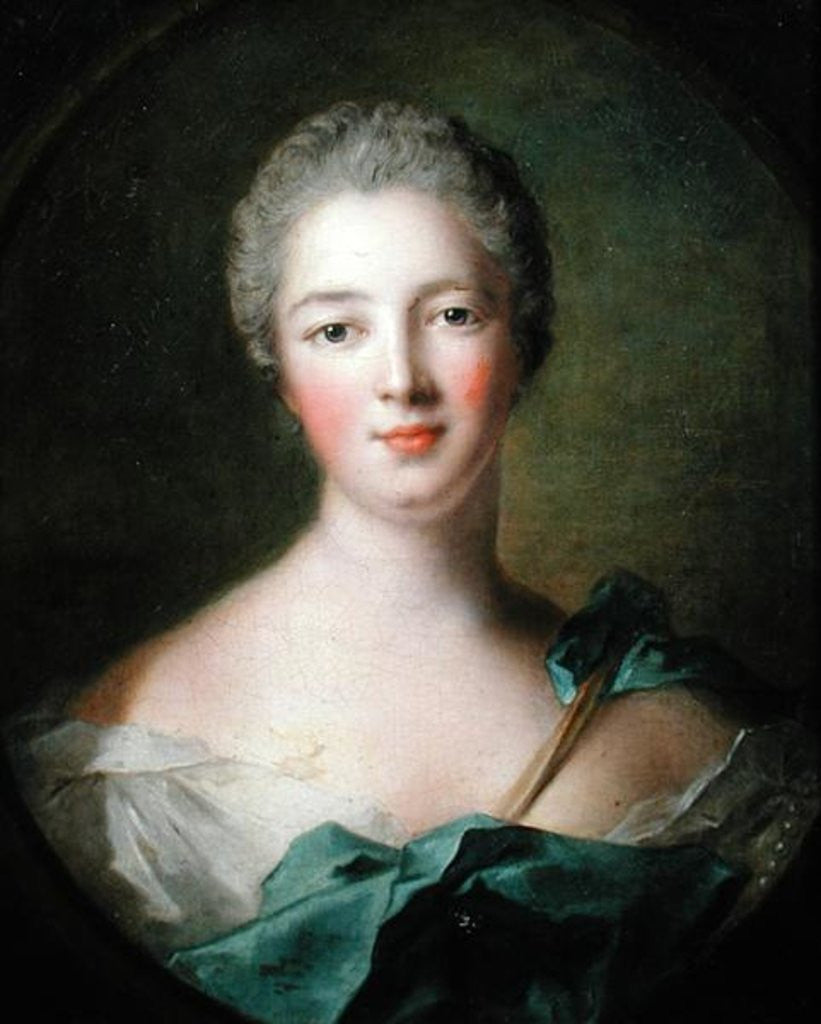 Detail of Madame de Pompadour by Jean-Marc Nattier