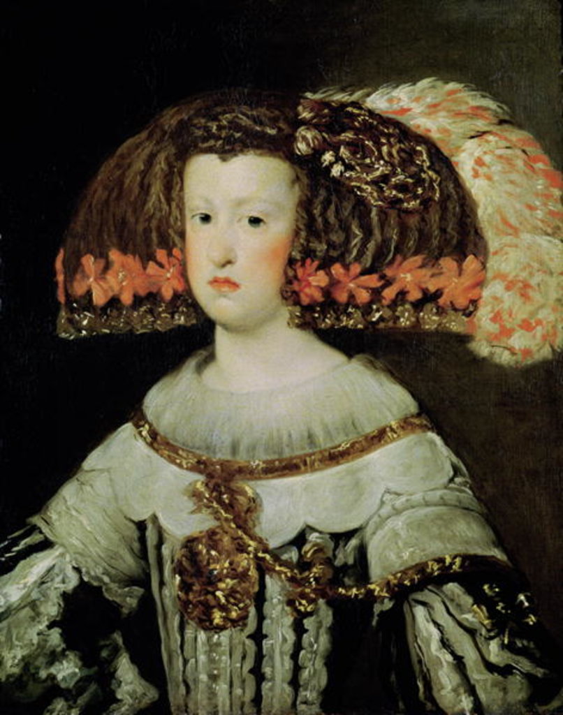 Detail of Portrait of Queen Maria Anna of Spain by Diego Rodriguez de Silva y Velazquez