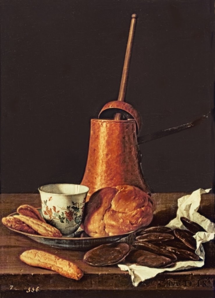 Detail of Still Life with a Drinking Chocolate Set by Luis Egidio Melendez