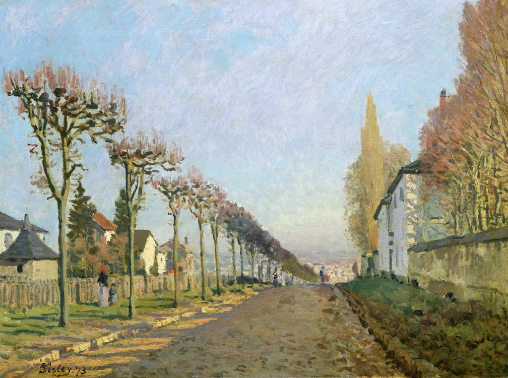 Detail of Rue de la Machine, Louveciennes, 1873 by Alfred Sisley