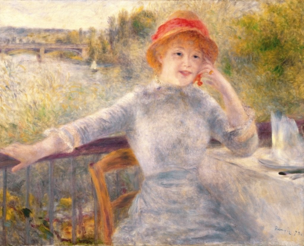 Detail of Alphonsine Fournaise at The Grenouillere, 1879 by Pierre Auguste Renoir