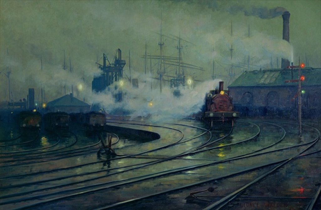 Detail of Cardiff Docks, 1896 by Lionel Walden