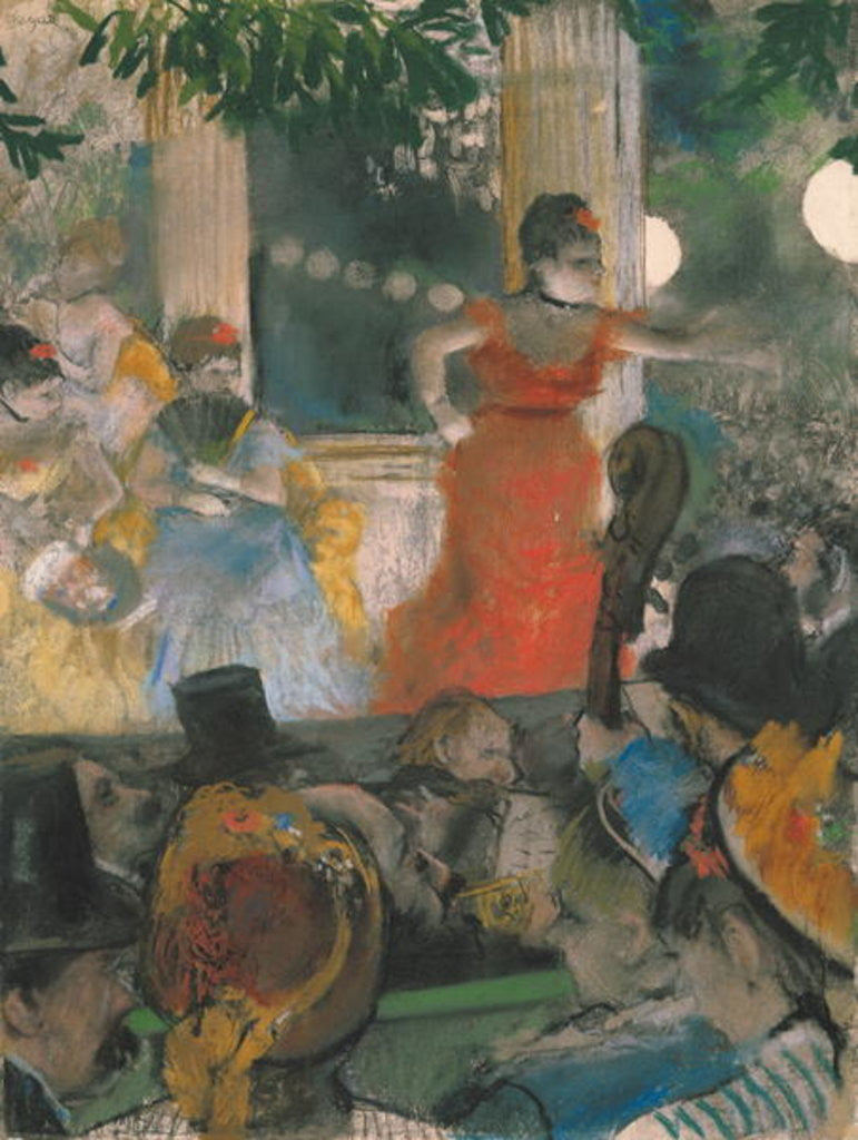 Detail of Cafe Concert at Les Ambassadeurs by Edgar Degas