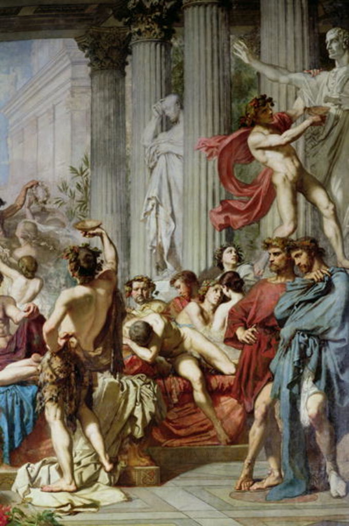 Detail of The Romans of the Decadence by Thomas Couture