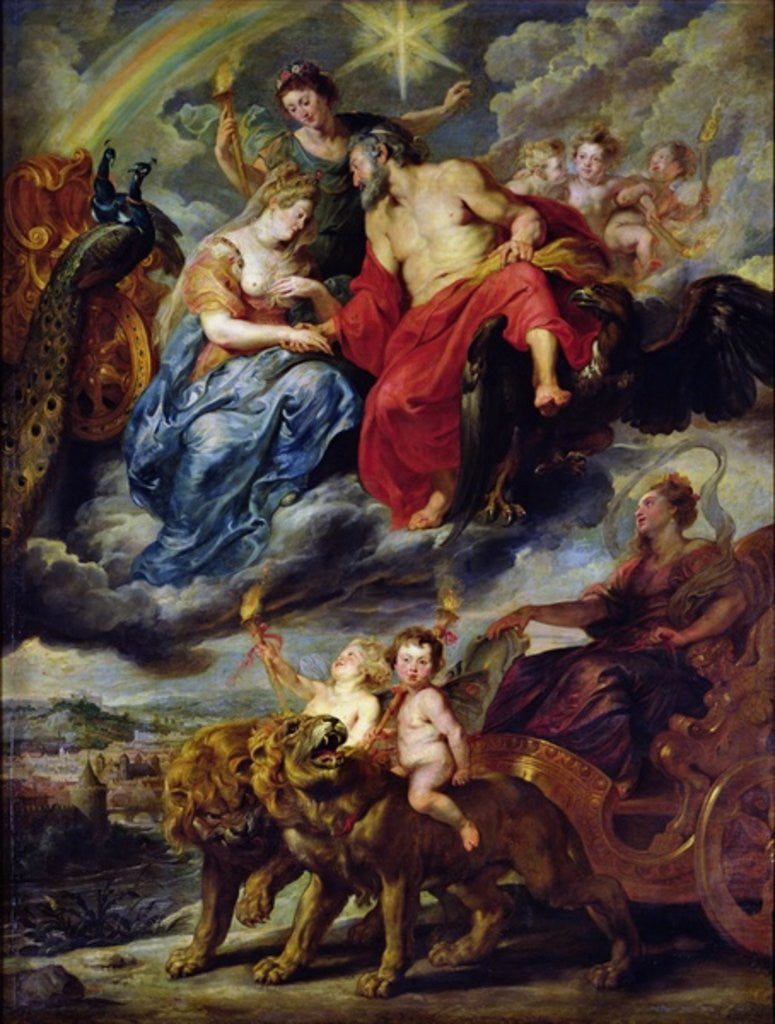 Detail of The Medici Cycle: Meeting of Henri IV and Marie de Medici at Lyon on 9th September 1600 by Peter Paul Rubens