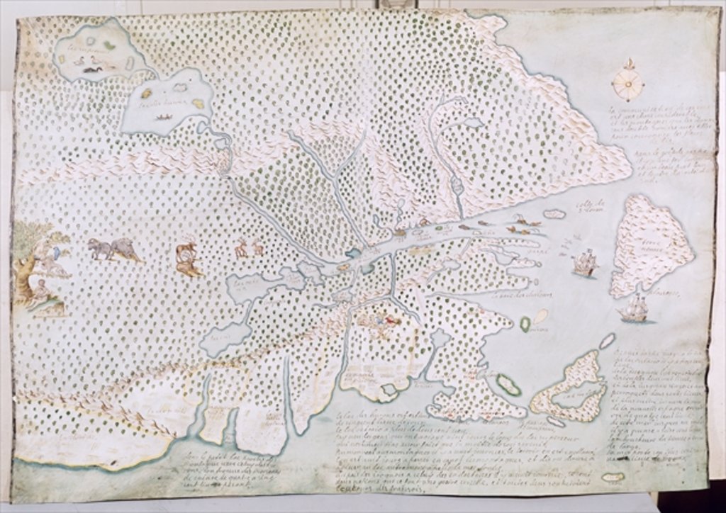 Detail of Map of the St. Lawrence Estuary by French School