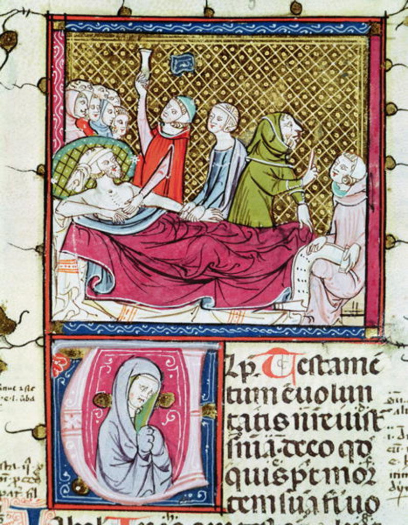 Detail of Dying Man Surrounded by Doctors and Family, Dictating his Will by French School