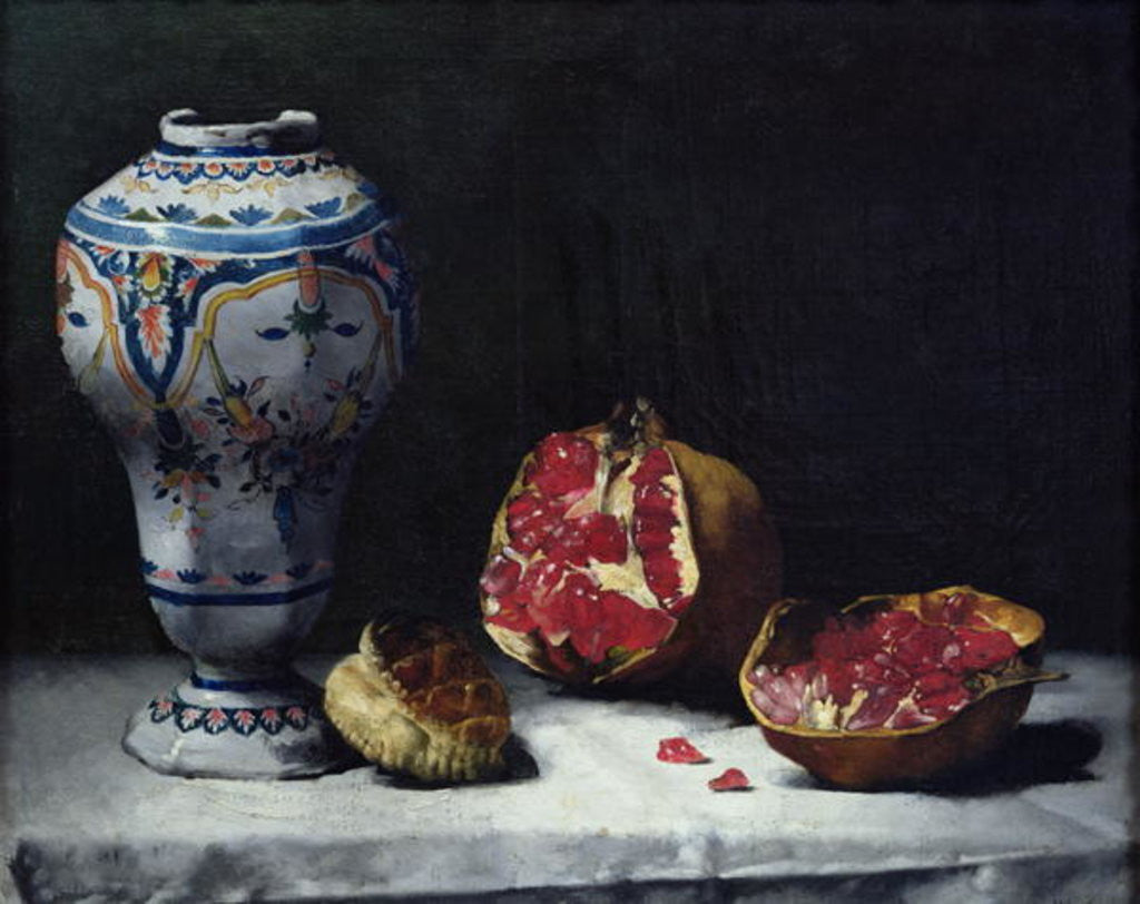 Detail of Still Life with a Pomegranate by Auguste Theodule Ribot