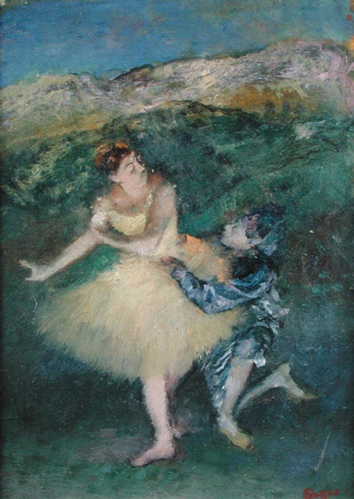 Detail of Harlequin and Colombine by Edgar Degas