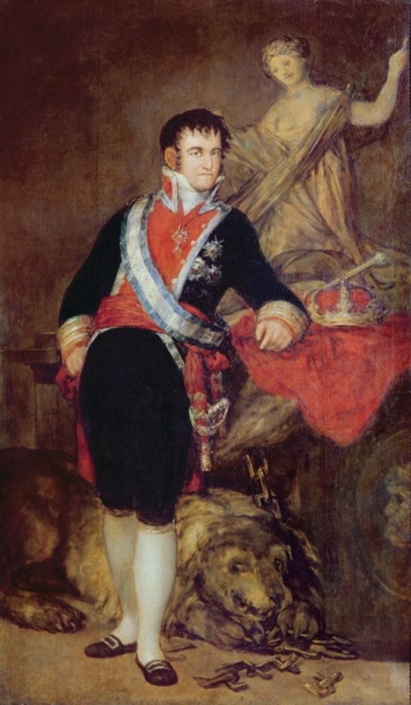 Detail of Ferdinand VII of Bourbon, 1814 by Francisco Jose de Goya y Lucientes