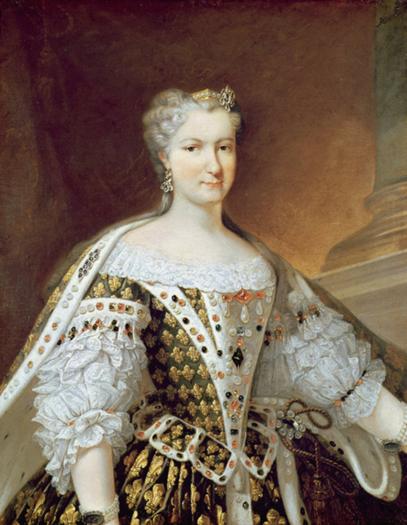 Detail of Portrait of Maria Leszczynska, Queen of France and Navarre by Carle van Loo