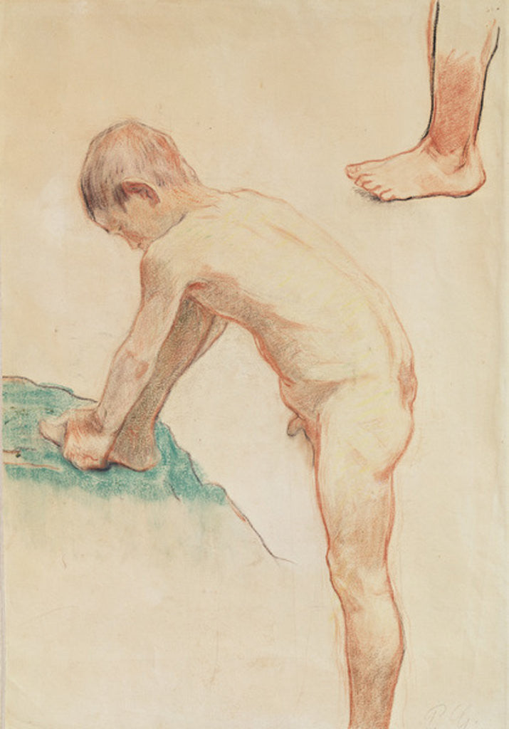 Detail of Study of a boy and a foot by Paul Gauguin