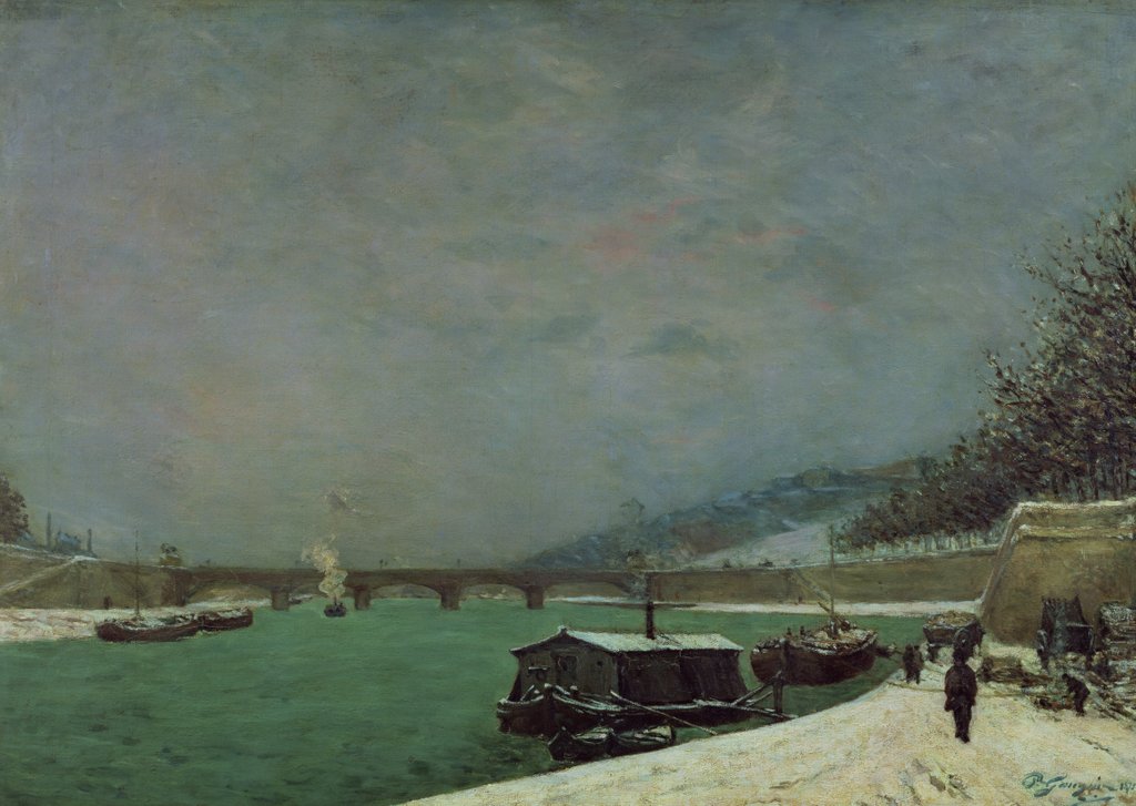 Detail of The Seine at the Pont d'Iena, Winter, 1875 by Paul Gauguin