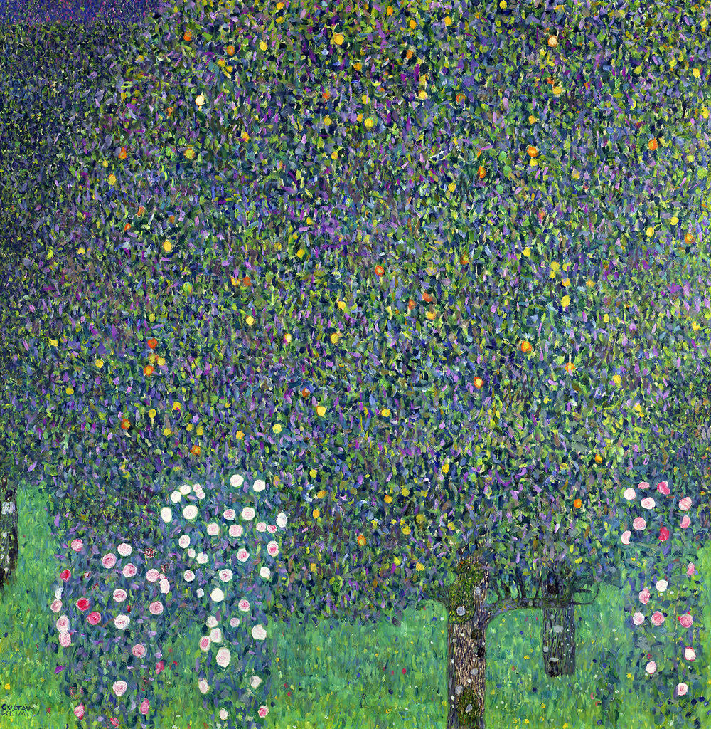 Detail of Roses under the Trees by Gustav Klimt